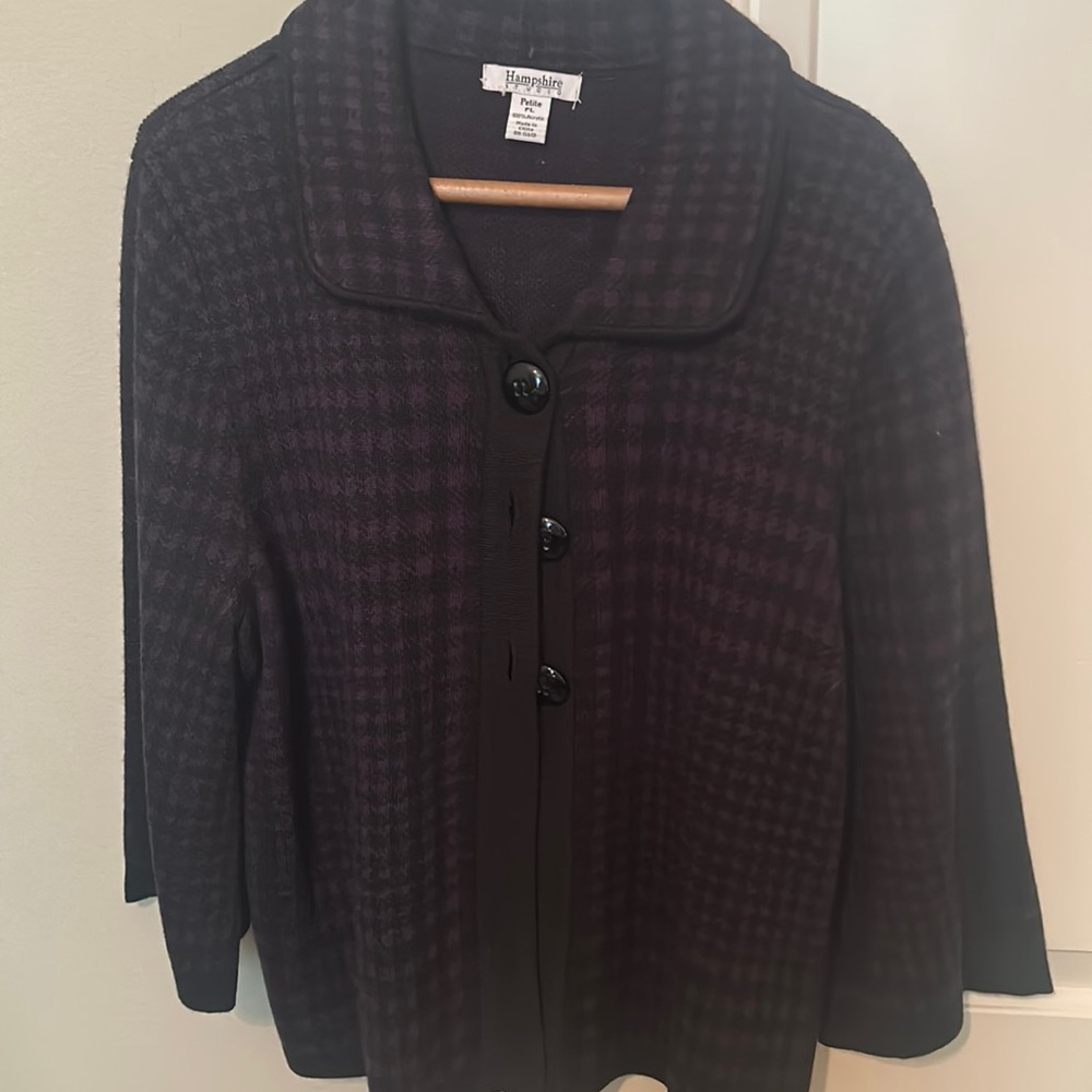 Purple and Black Sweater Jacket